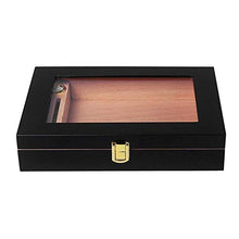 Auoeer Cigar Box Legno di Cedro visualizzazione della Casella di Windows Cigar Humidor Mini Piano Portatile con Display Box