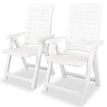 FAMIROSA Sedie Reclinabili da Giardino 2 pz in Plastica Bianca-3895