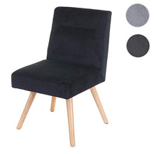 Mendler Sedia poltroncina Sala Pranzo Soggiorno HWC-F38 Design retrò Legno Velluto Nero