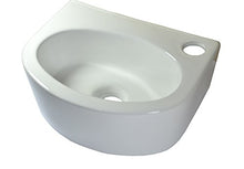 Piccolo lavabo in ceramica, montaggio a parete, da appendere, ovale, rettangolare, bianco, 43,5 x 30 cm