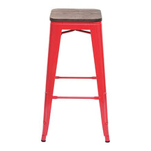 Set 4X sgabelli bistrot Design Industriale HWC-A73 Legno Metallo Verniciato Rosso