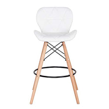 GrandCA HOME Seggiola da Bar Set di 2, Sedia da pranzo da cucina sgabello alto ,Sgabello da Bar Imbottito(Bianco)