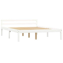 Tidyard Giroletto con 2 Cassetti Bianco in Massello di Pino 140x200 cm,Ogni Cassetto è Dotato di 4 Ruote