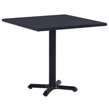 BIGTO - Tavolo da pranzo da giardino, in metallo, plastica, colore: nero, 80 x 80 x 75 cm