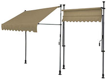 QUICK STAR Tenda da sole per balcone, 250 x 130 cm, colore beige, altezza regolabile da 200 a 290 cm, per balconi, senza fori