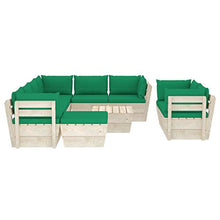 SKM Set Divani da Giardino su Pallet 10 pz con Cuscini Legno Abete (197.6kg) Verde-3677