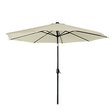 UISEBRT 300cm Ombrellone da giardino in alluminio, inclinabile, con manovella, protezione UV 40+, con LED, Beige