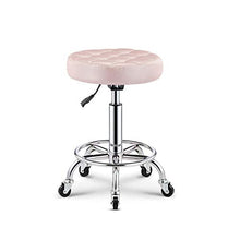 SUIYI Sgabelli da Cucina con Ruote，Copri Sgabello con Rosa Similpelle Posto a Sedere，Altezza Regolabile 45-59 cm，capacità di Carico 160 kg，Sgabello ErgonomicoPer La Bellezza dei Capelli