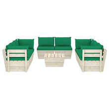 FAMIROSA Set Divani da Giardino su Pallet 9 pz con Cuscini Legno Abete-3653
