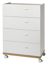 Composad Cassettiera Ludo su Ruote con 4 cassetti Bianco e Rovere Naturale