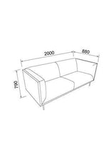 Amazon Brand - Movian Ola - Divano a 3 posti, 88 x 200 x 79 cm (Lu x La x A), Verde scuro - Arredi Casa