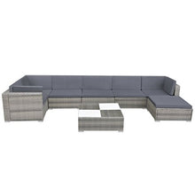 Tidyard Set Divani da Giardino, Set Divano Esterno 24 pz in Polirattan Grigio