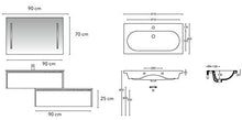 Set Mobile Lavabo Specchio LED Arredo Bagno Moderno Danimarca135 CERAMICHEMIRANDA-Etna