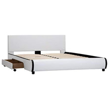 SKM Giroletto con Cassetti Bianco in Similpelle 140x200 cm