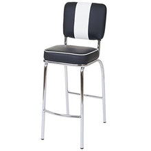 Coppia sgabelli Design Anni 50 Avellino Metallo Ecopelle 46x38x107cm Nero