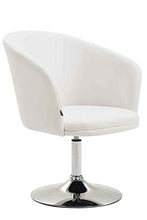 CLP Poltroncina Lounge Arcade Girevole In Similpelle I Poltrona Bar Sofa Ufficio Girevole Sedia Loft Imbottita Con Braccioli, Colore:bianco