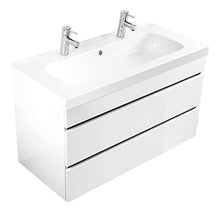 Mobile bagno Talis 100 bianco lucido, doppio , 2 cassetti senza maniglie