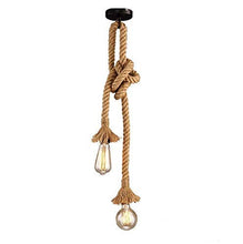 Lampada a sospensione industriale, STARRYOL luce a sospensione a doppia testa di canapa per sala da pranzo, sala, ristorante, bar, caffetteria - lunghezza 60 cm