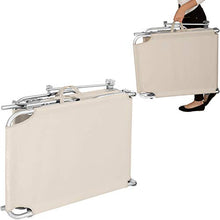 TecTake 800143 Sedia Sdraio da Esterno con Tetto Pieghevole in Alluminio - Disponibile in Diversi Colori (Beige | No. 401428)