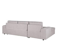 Beliani Divano Letto Angolare Destro con Contenitore in Tessuto Grigio Chiaro Kiruna