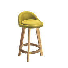 Ljings, comodi cuscini per sedili, sedie da bar in stile contemporaneo, con struttura in legno robusta, per patio, cucina, sgabello, verde, lino