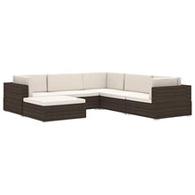 OUSEE Poggiapiedi Modulare 1 pz con Cuscino in Polyrattan Nero