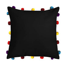 Pirate Black Cushion Cover with Colorful Pom poms (3 PCS 16 x 16â)