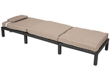 Lettino da esterno polyrattan HWC-A51 regolabile Premio antracite cuscino beige