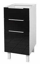 Berlenus CT4BN - Mobile da Cucina Basso, 3 cassetti, 40 cm, Colore: Nero Lucido