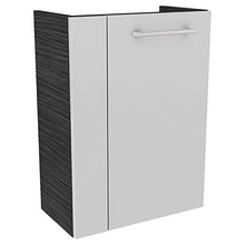 FACKELMANN - Set di mobili da bagno luminosi, 4 pezzi, Lino, WC a LED, lavabo da appendere, 45 cm e specchio rotondo da bagno
