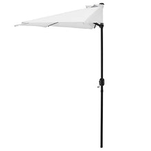 casa.pro] Ombrellone a Mezzaluna Ø300cm Bianco Manovella Giardino Parasol