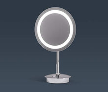 Talos Specchio cosmetico a LED Samos Ø 23 cm – Specchio da barba con ingrandimento 3x – cambio colore della luce a due livelli (luce bianca calda/bianca fredda)