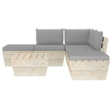 FAMIROSA Set Divani da Giardino su Pallet 6 pz con Cuscini Legno Abete-3493