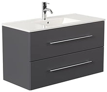 Set di mobili da bagno Firenze 100 (3 parti/A) incl. specchio a LED antracite