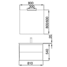 Yellowshop. - Mobile Bagno sospeso 80 Cm Legno cassetto vano lavabo specchiera LED MOD. Noja (Rovere Caldeonia)