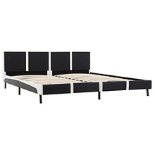 vidaXL Giroletto Elegante Classico Robusto in Similpelle Telaio Struttura Letto in Metallo e Compensato Gambe in Acciaio Nero e Bianco 180x200 cm