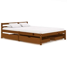 FAMIROSA Giroletto con 4 Cassetti Marrone Miele Legno di Pino 140x200 cm-0525