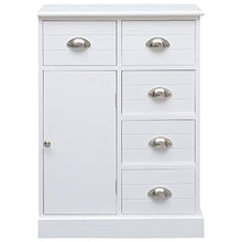 Festnight Credenza con 10 Cassetti in Legno Bianca 113x30x79 cm