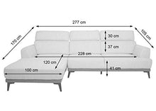 Mendler Divano angolare a L 3 posti HWC-G44 Tessuto Grigio Scuro penisola a Destra