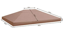 QUICK STAR Tetto di Ricambio per Gazebo 3x4m Marrone-Grigio