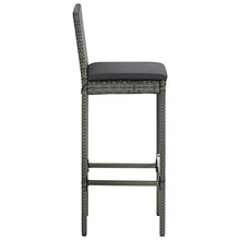 FAMIROSA Sgabelli da Bar con Cuscini 4 pz Grigi in Polyrattan-3438