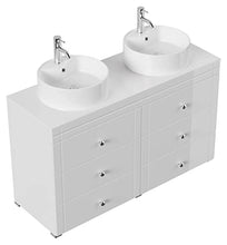 Mobile bagno a terra Memoria Classic bianco lucido con lavabi appoggiati