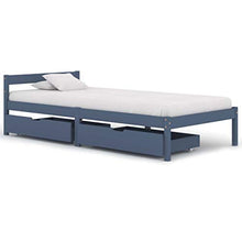 SKM Giroletto con 2 Cassetti Grigio in Massello di Pino 100x200 cm (24.01kg)
