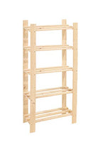 Design Vicenza - Contenitore a 5 ripiani in legno naturale con doghe