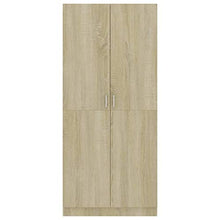 Montloxs Armadio a 2 Ante, Mensola Grande con Barra Appendiabiti, mobili per Camera da Letto, 80x52x180 cm, Rovere Sonoma