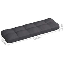 Buyounger Cuscino per Divano da Giardino Antracite 120x40x12cm in Tessuto