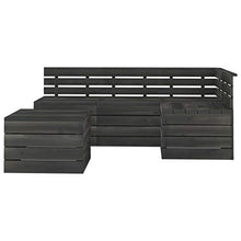 FAMIROSA Set Divani da Giardino su Pallet 5 pz Legno Pino Grigio Scuro-3740