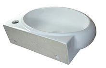warenplus Lavabo in ceramica bianca da parete ovale 43,5 x 30 x 13 cm