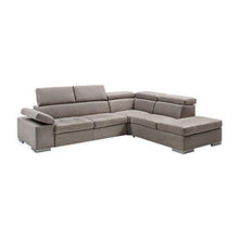 Casarreda Divano Letto angolare MOD. Isabel con Chaise Longue DX Ecopelle spessorato Polvere - Arredi Casa