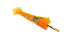 Ombrello piccolo geisha floreale cinese e giapponese, diametro 58 cm Arancione 7 1/8